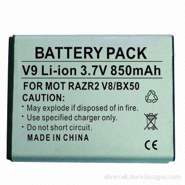 Mobile Phone Battery Pack for Motorola V9, with 850mAh Capacity